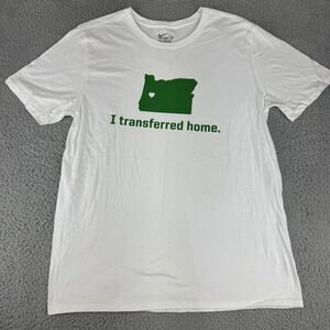 Oregon Ducks I Transferred‎ Home Nike Dri Fit Shirt Men's Size Large White